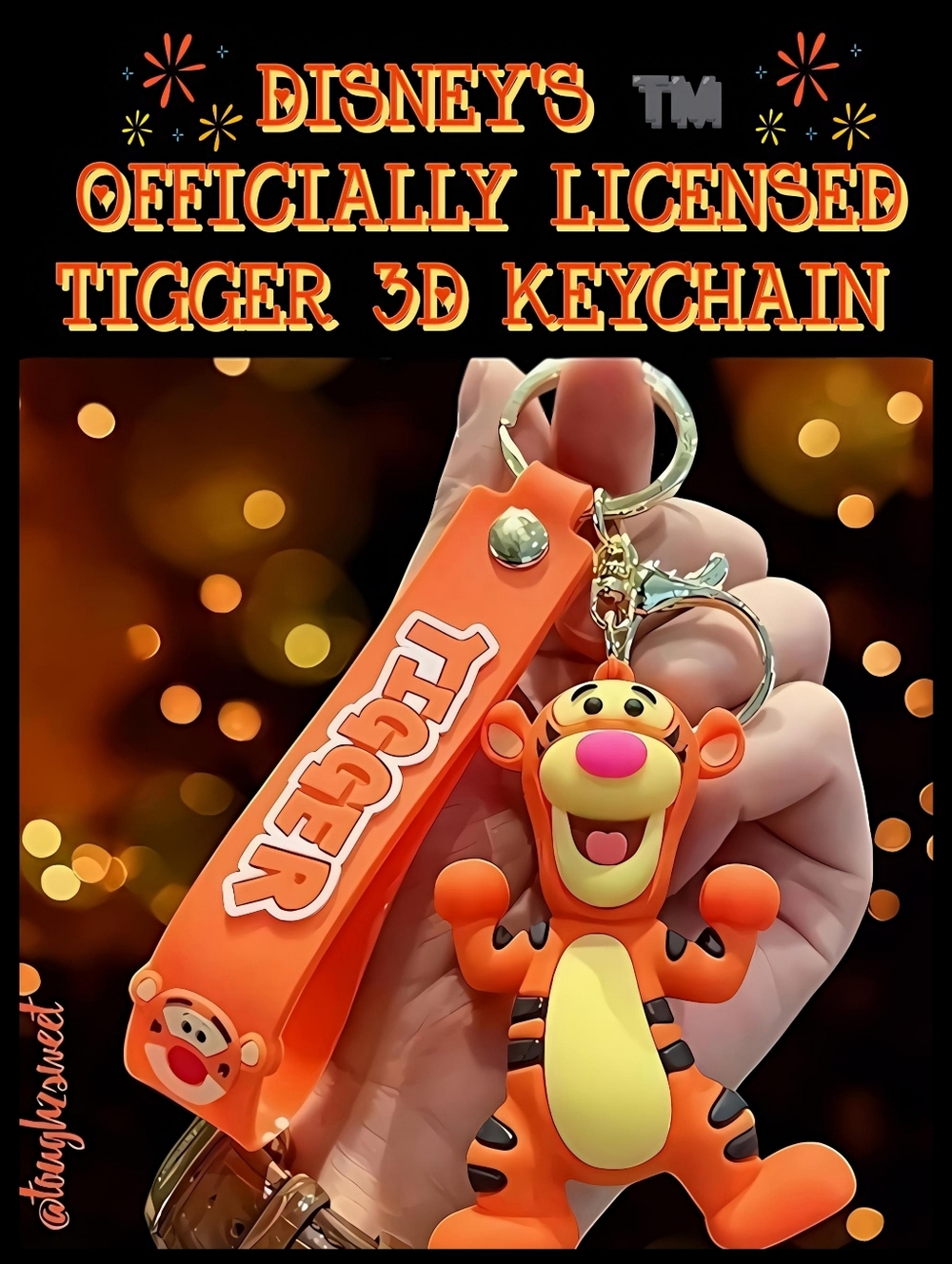 🆕DISNEY'S OFFICIALLY LICENSED TIGGER  KEYCHAIN
